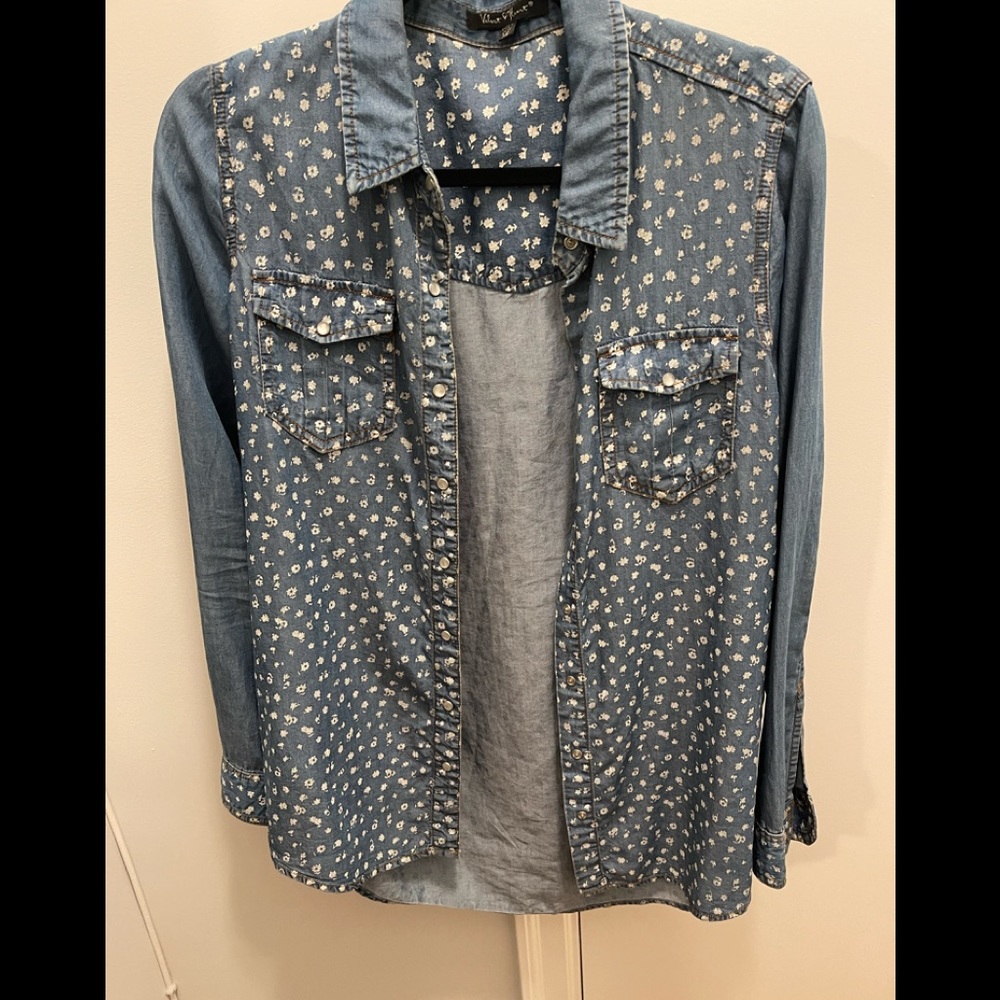 Velvet heart denim shirt